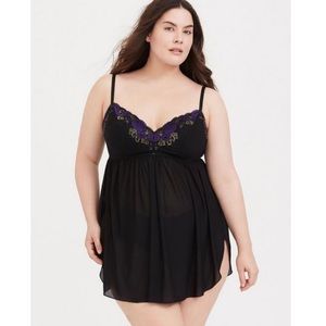 Torrid Black Mesh Lace Babydoll Sz 1X